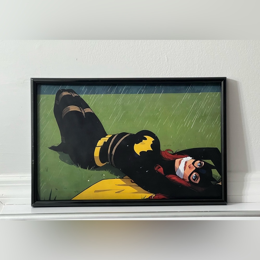 Batman Batgirl Pinup Girl Art Poster